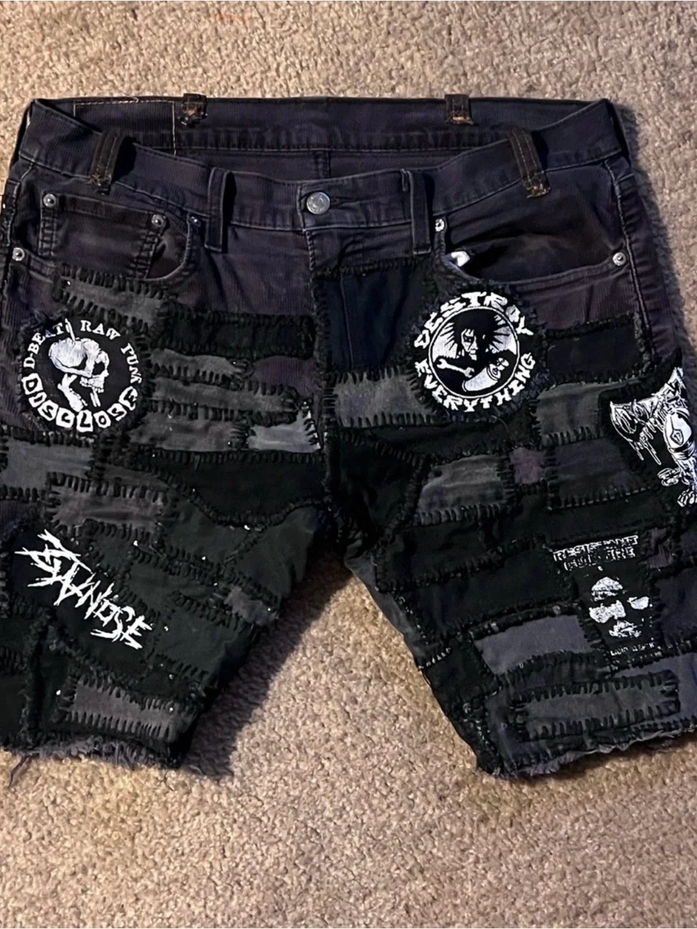 2-pairs Crust punk shorts size 33 but will fit 34 waist size. 🔥OBO🔥